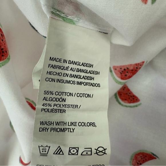 Men’s Van Heusen Never Tuck Watermelon Button Down Short Sleeve Shirt Large - Picture 15 of 16